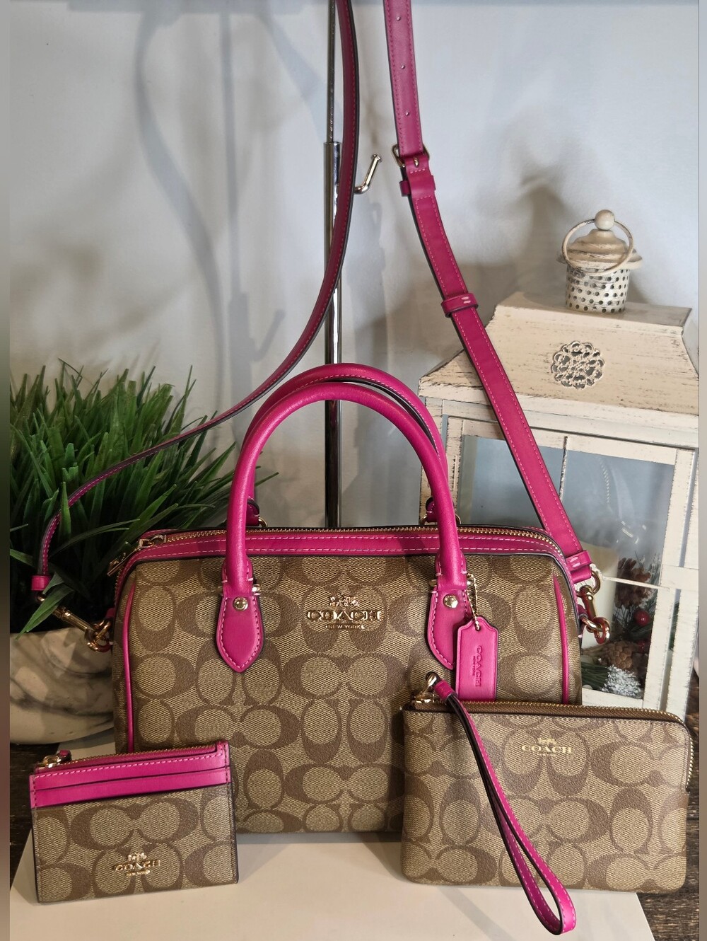 Coach 3-Piece Matching Set: Rowan Satchel, Corner-Zip Wristlet & Slim Card Case